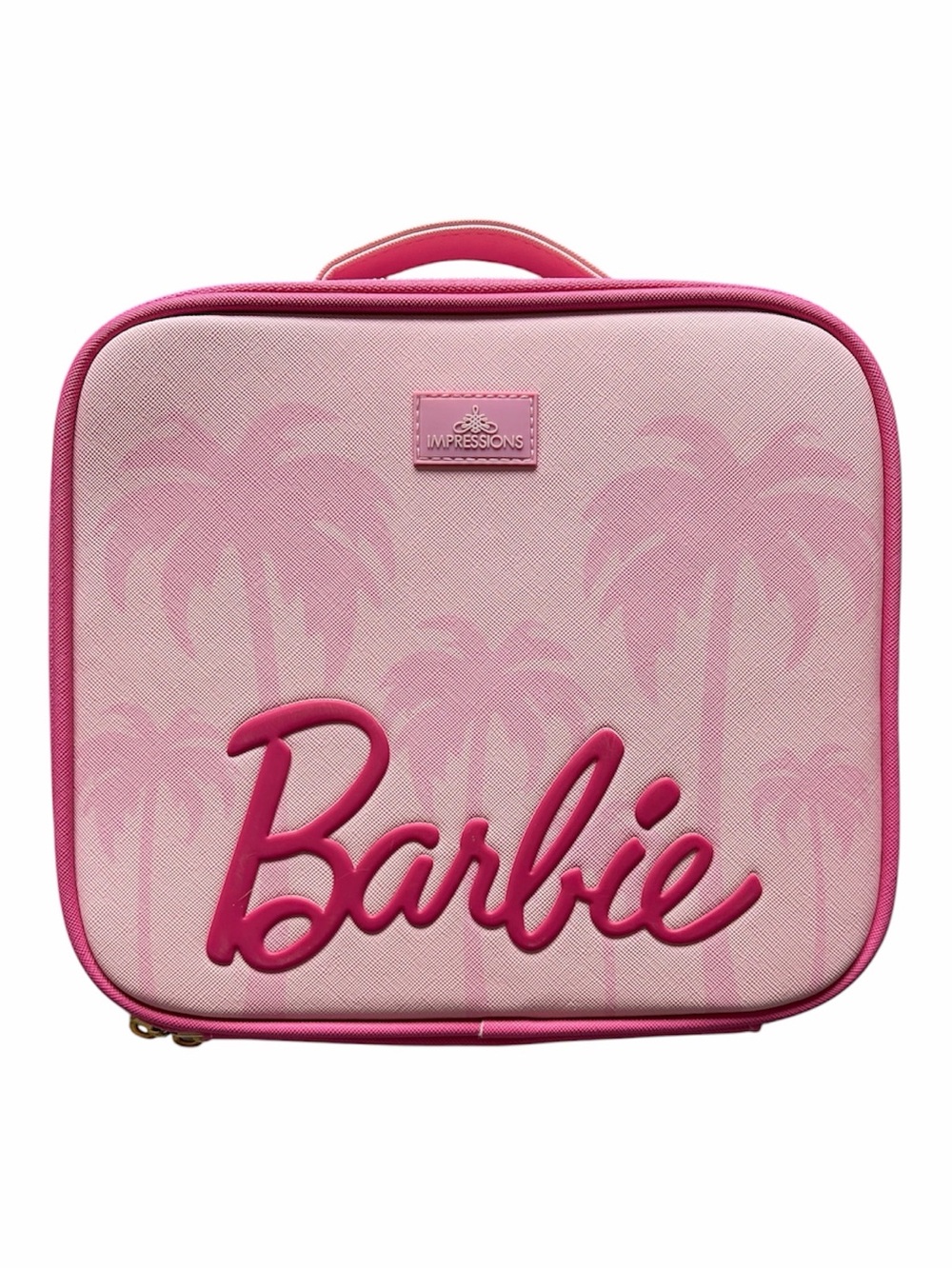 Impressions Barbie Vanity Travel Cosmetic Bag - Pink Palm Trees
